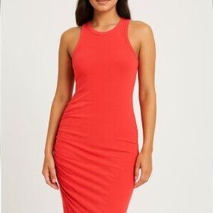 Melrose and Market Orange racer back & ruched Dress Size S new with tags